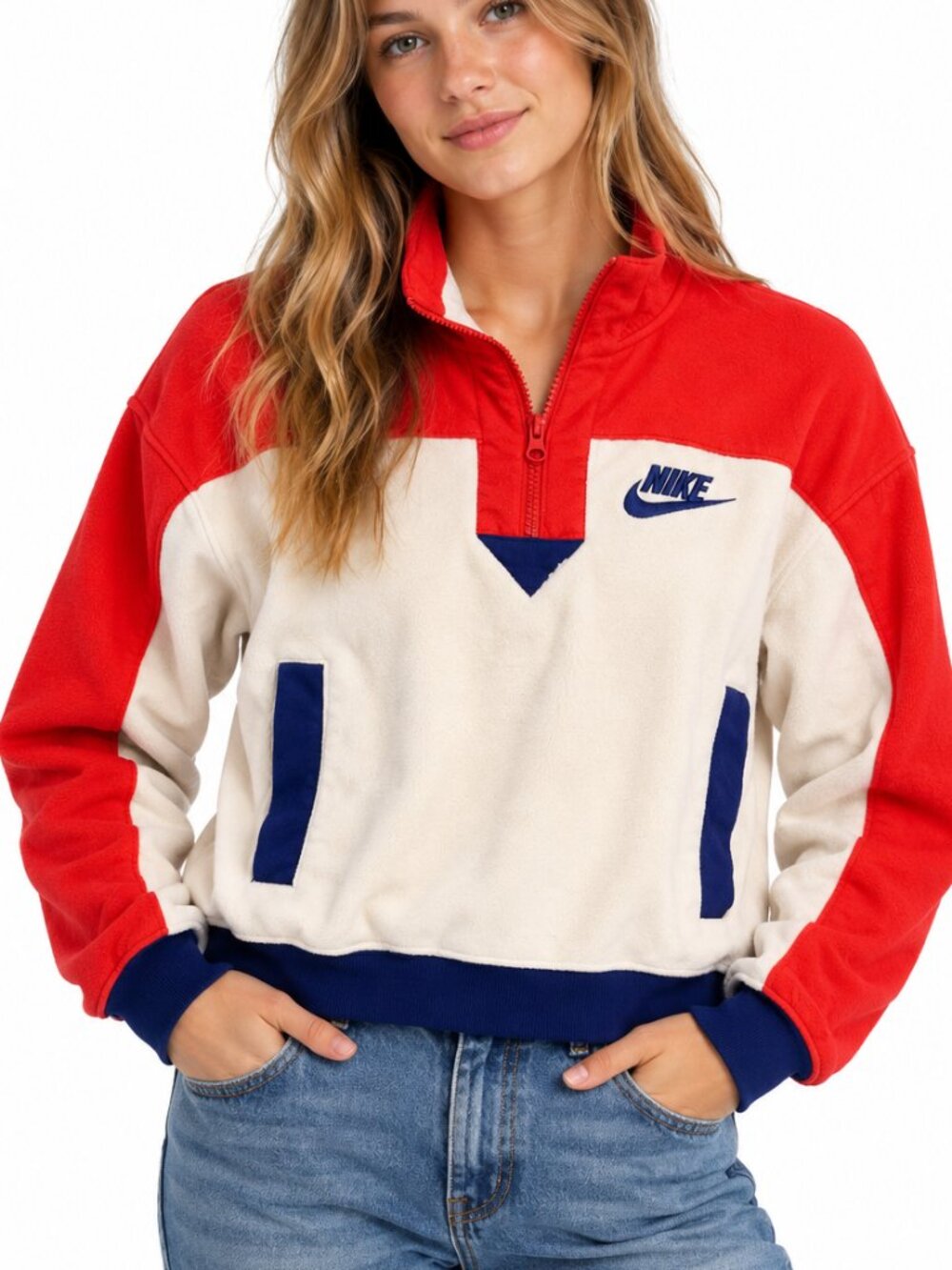Nike Colorblock Fleece Pullover Jacket Small